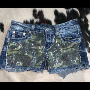 sequin camo shorts